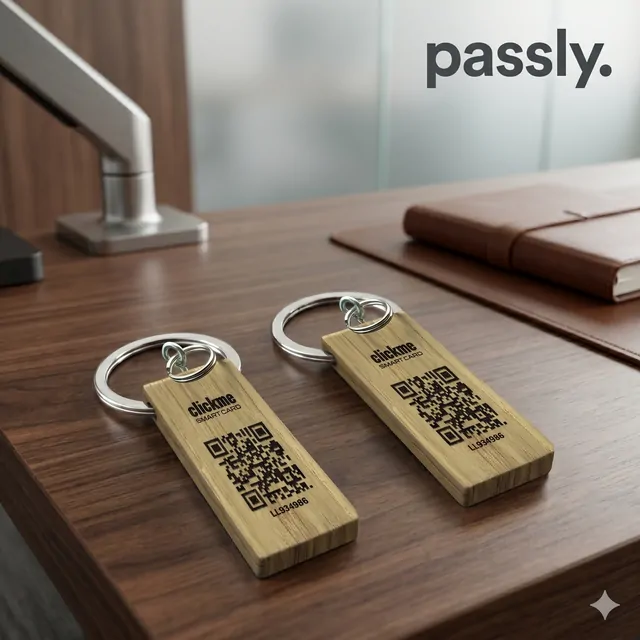 Bambus QR-Code Schlüsselanhänger