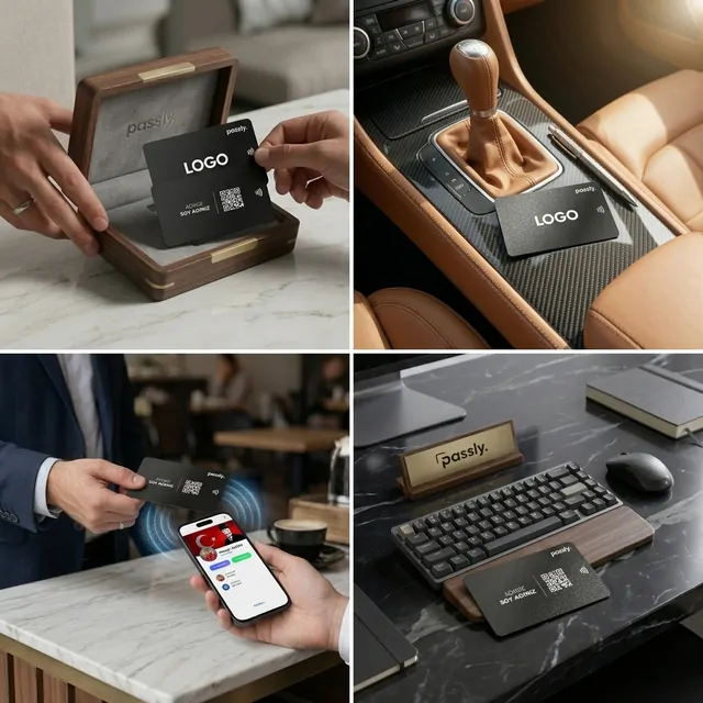 Carte de visite numérique – Noir mat — Verso